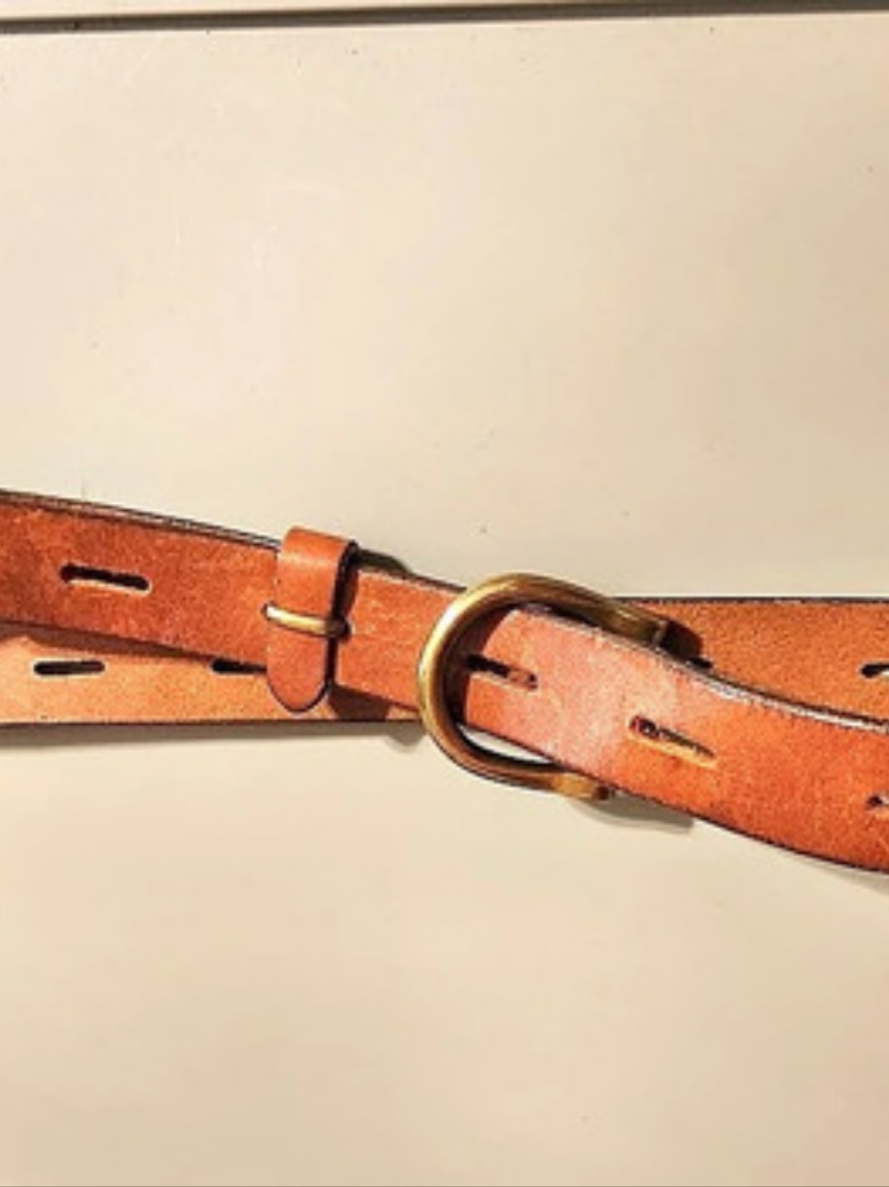 Madewell Brown Leather-Look Belt Size Small